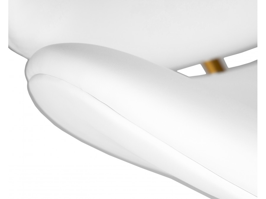 Кресло дизайнерское DOBRIN EMILY, белый винил YP17, золотое основание