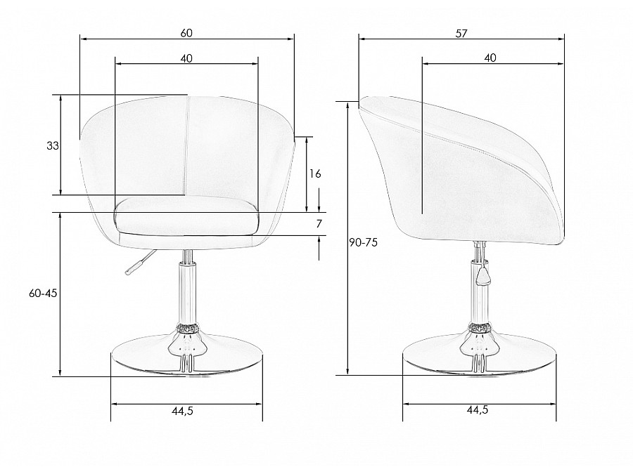 Кресло дизайнерское DOBRIN EDISON, серый