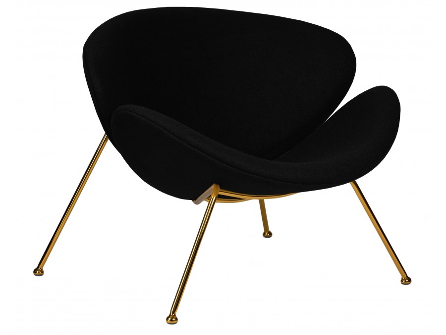 Кресло дизайнерское DOBRIN EMILY, черный ткань AF9, золотое основание