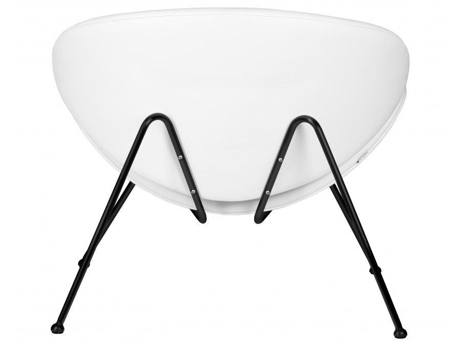 Кресло дизайнерское DOBRIN EMILY, белый винил YP17, черное основание