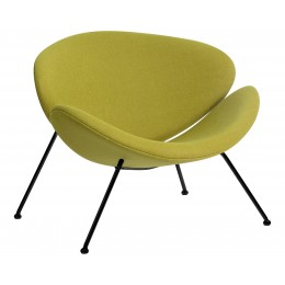 Кресло дизайнерское DOBRIN EMILY, светло-зеленая ткань AF3, черное основание