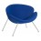 Кресло дизайнерское DOBRIN EMILY, синяя ткань AF6, хромированная сталь
