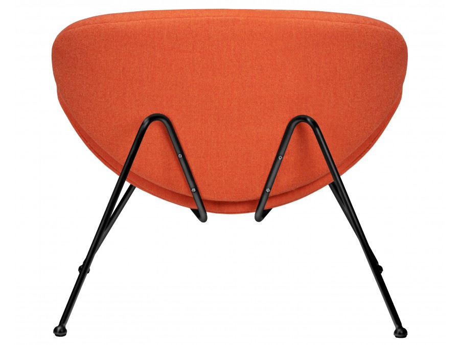 Кресло дизайнерское DOBRIN EMILY, оранжевая ткань AF, черное основания