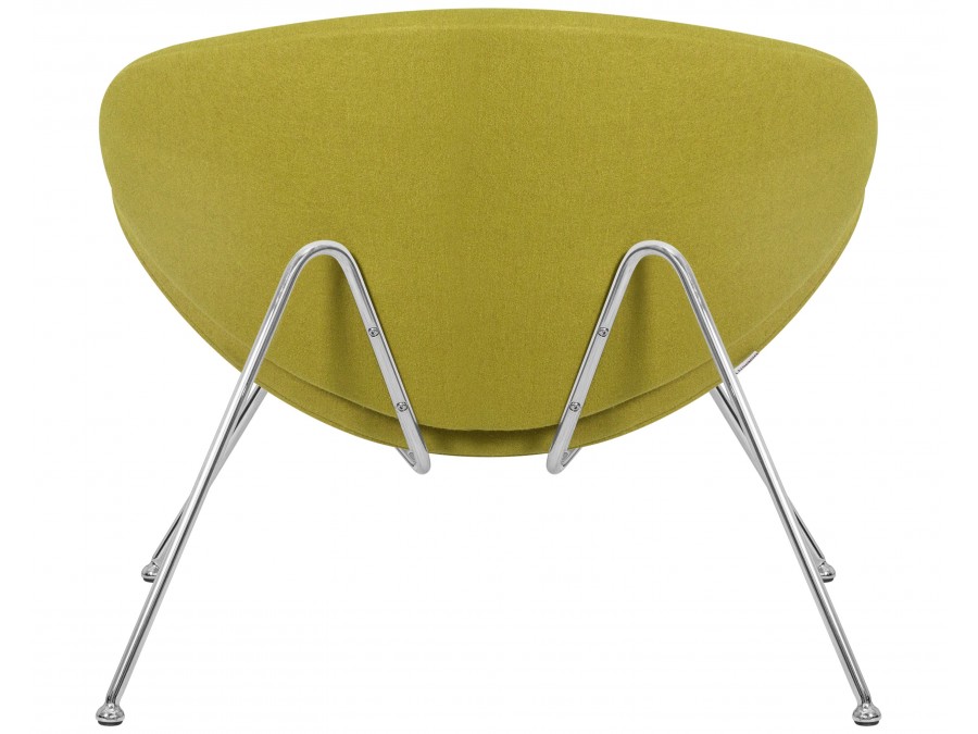 Кресло дизайнерское DOBRIN EMILY, светло-зеленая ткань AF3, хромированная сталь