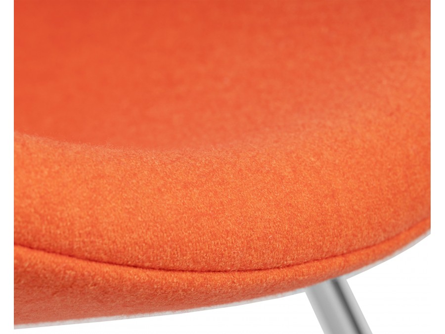 Кресло дизайнерское DOBRIN EMILY, оранжевая ткань AF, хромированная сталь