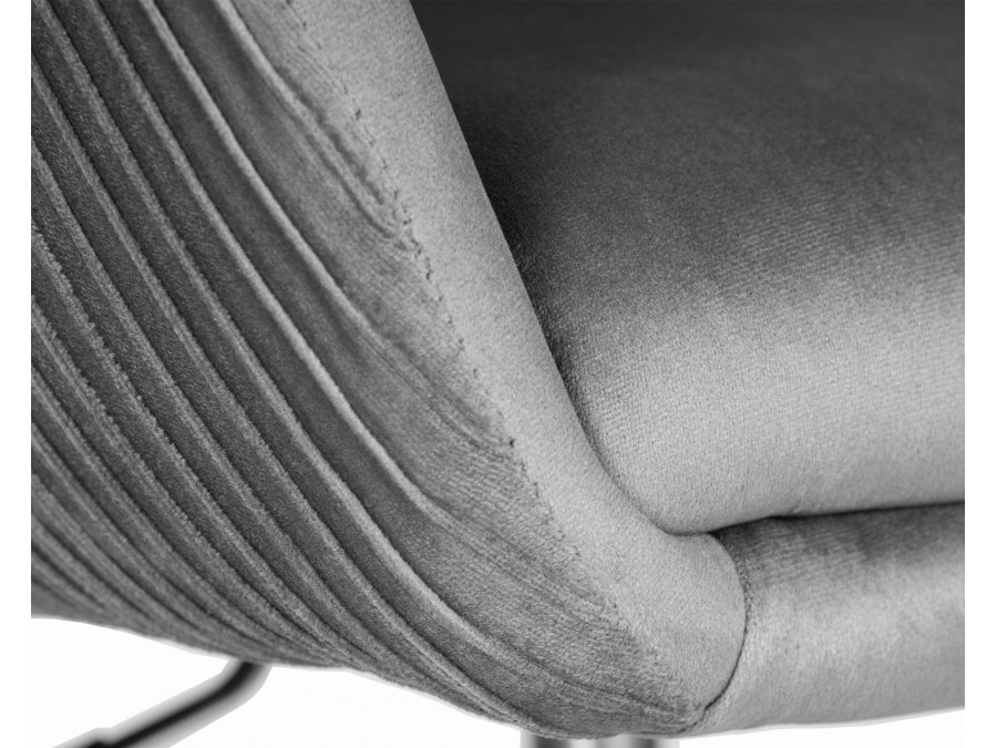 Кресло дизайнерское DOBRIN EDISON, серый велюр (1922-19)