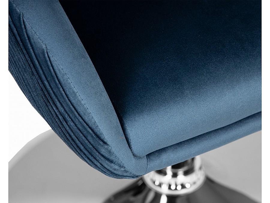 Кресло дизайнерское DOBRIN EDISON, синий велюр (1922-20)