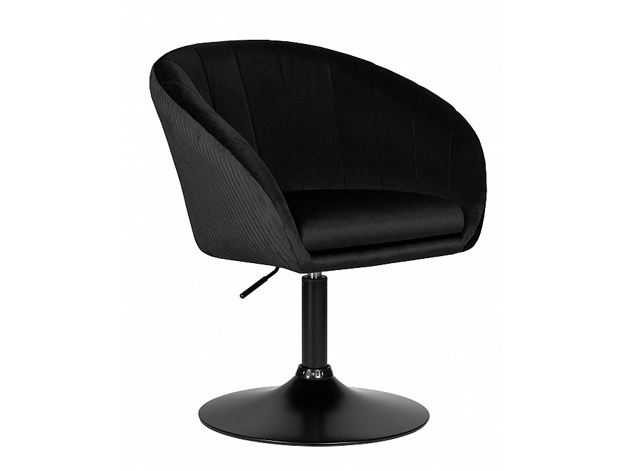 Кресло дизайнерское DOBRIN EDISON BLACK, черный велюр (1922-21)