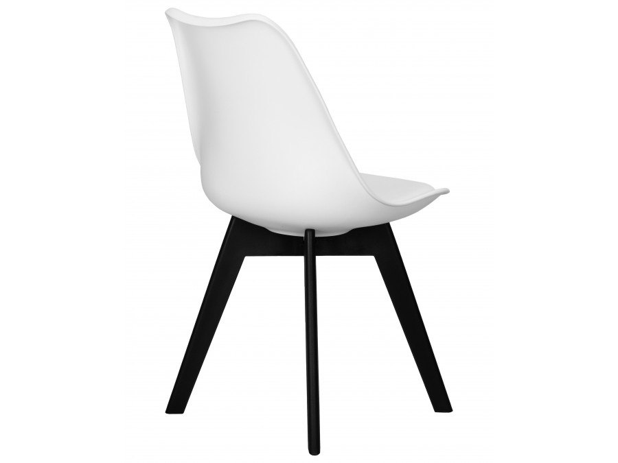 Стул обеденный DOBRIN HARRY, цвет сиденья белый (W-02), ножки пластик черные (В-03)