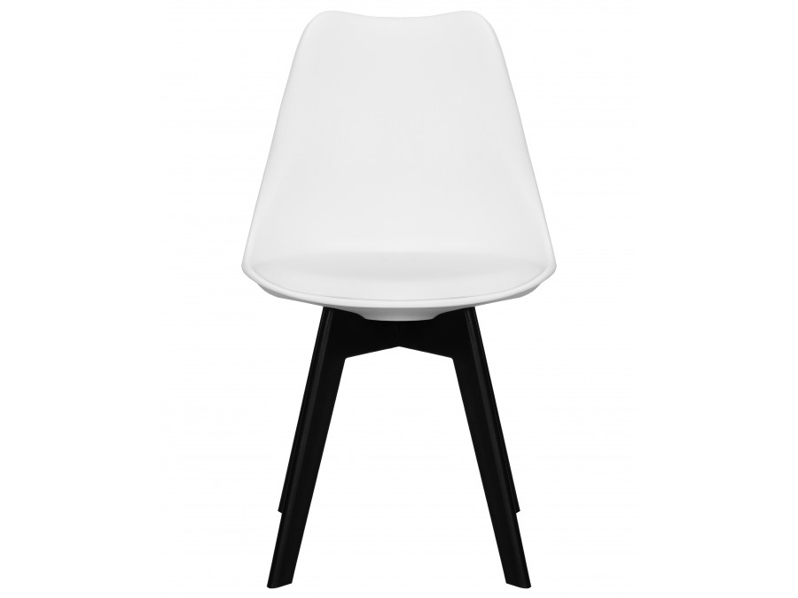 Стул обеденный DOBRIN HARRY, цвет сиденья белый (W-02), ножки пластик черные (В-03)