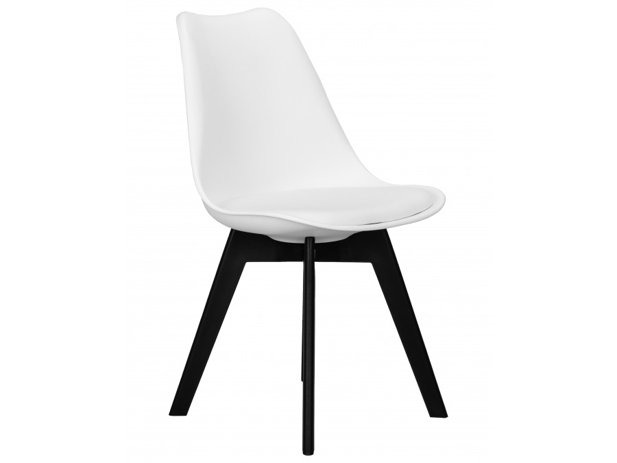 Стул обеденный DOBRIN HARRY, цвет сиденья белый (W-02), ножки пластик черные (В-03)