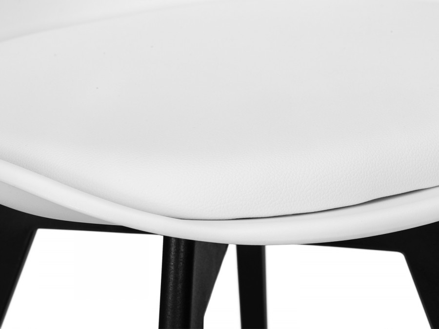 Стул обеденный DOBRIN HARRY, цвет сиденья белый (W-02), ножки пластик черные (В-03)