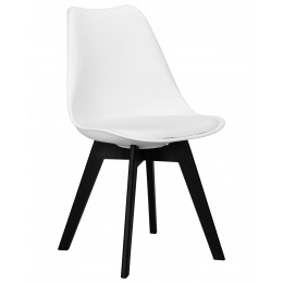 Стул обеденный DOBRIN HARRY, цвет сиденья белый (W-02), ножки пластик черные (В-03)
