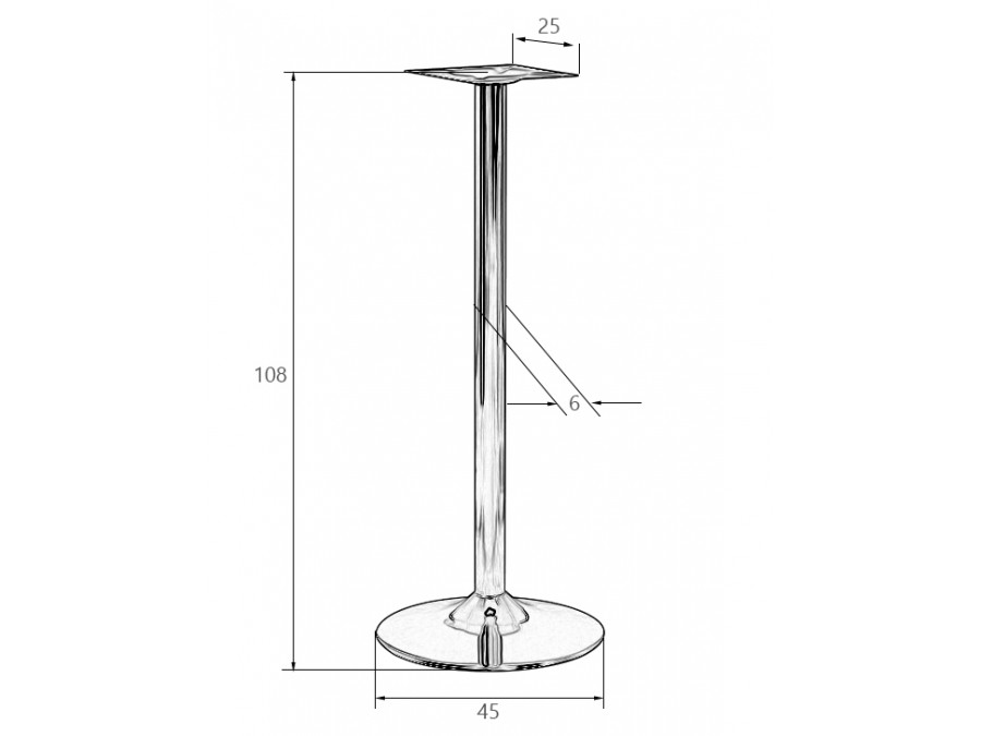 Подстолье обеденное DOBRIN ALAN HIGH BLACK