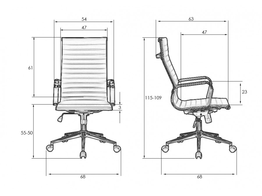 Офисное кресло для руководителей DOBRIN CLARK SIMPLE, серый (47)