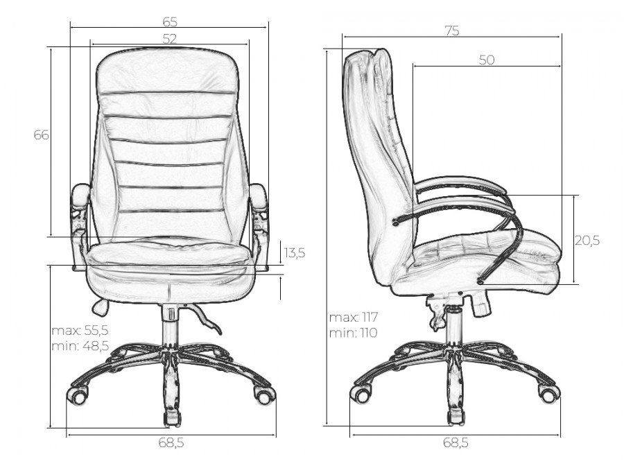 Офисное кресло для руководителей DOBRIN LYNDON, чёрный