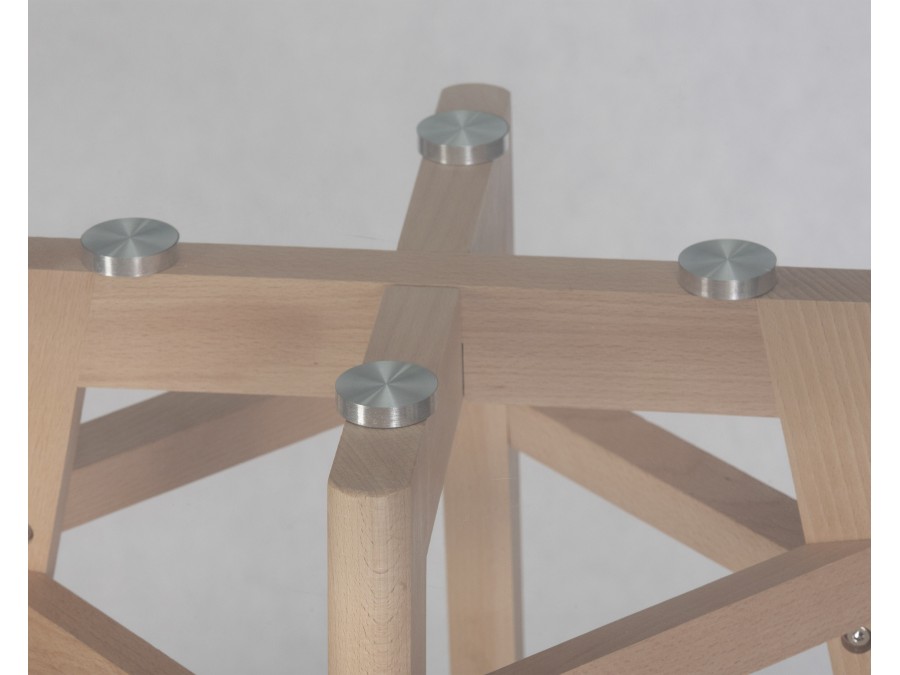 Стол обеденный DOBRIN HENRY`90 GLASS, столешница стекло, деревянное основание