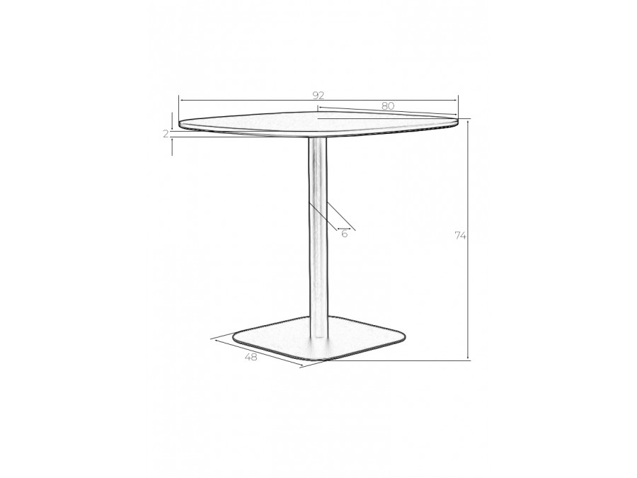 Стол обеденный DOBRIN OTIS, белая столешница, черное основание