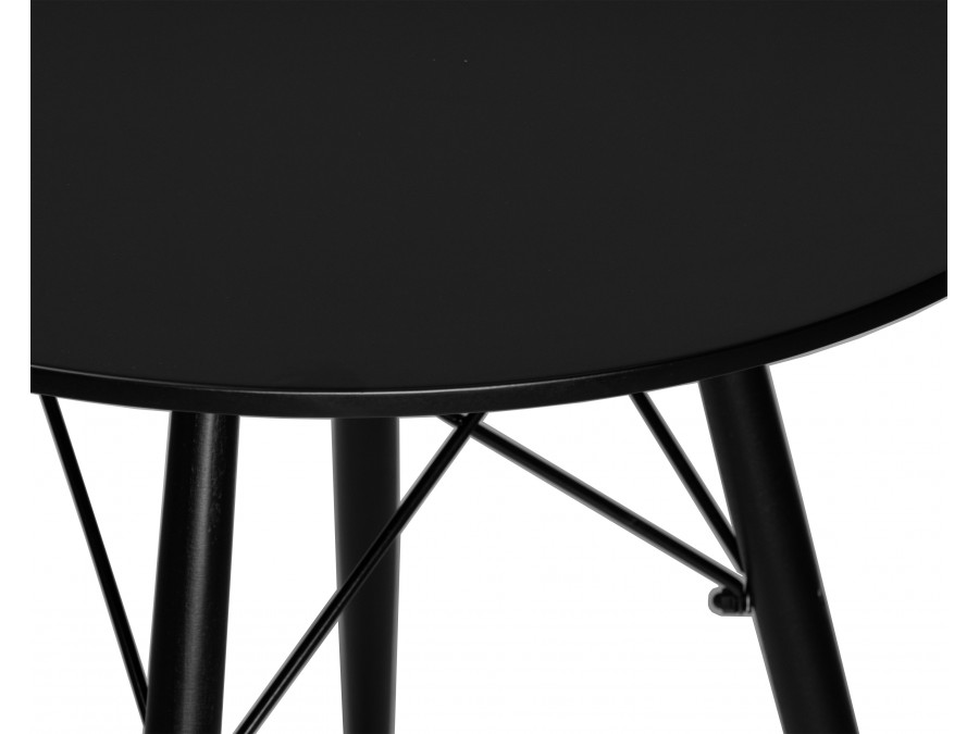 Стол обеденный DOBRIN CHELSEA`80 BLACK, столешница черная, основание черное
