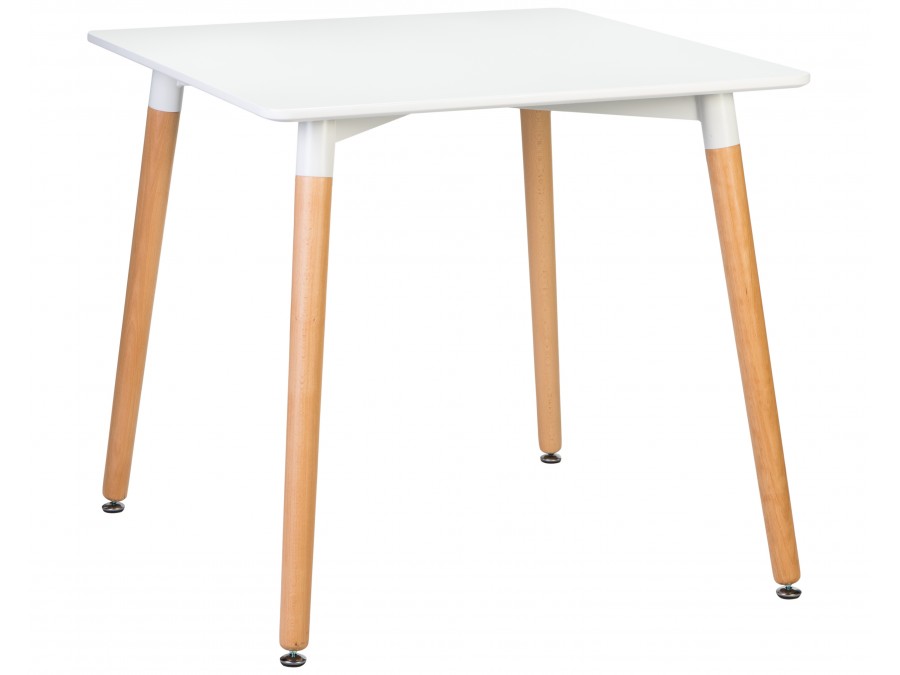 Стол обеденный DOBRIN SERRA, ножки светлый бук, столешница белая