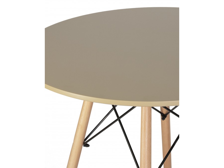 Стол обеденный DOBRIN CHELSEA`80, ножки светлый бук, столешница бежевая