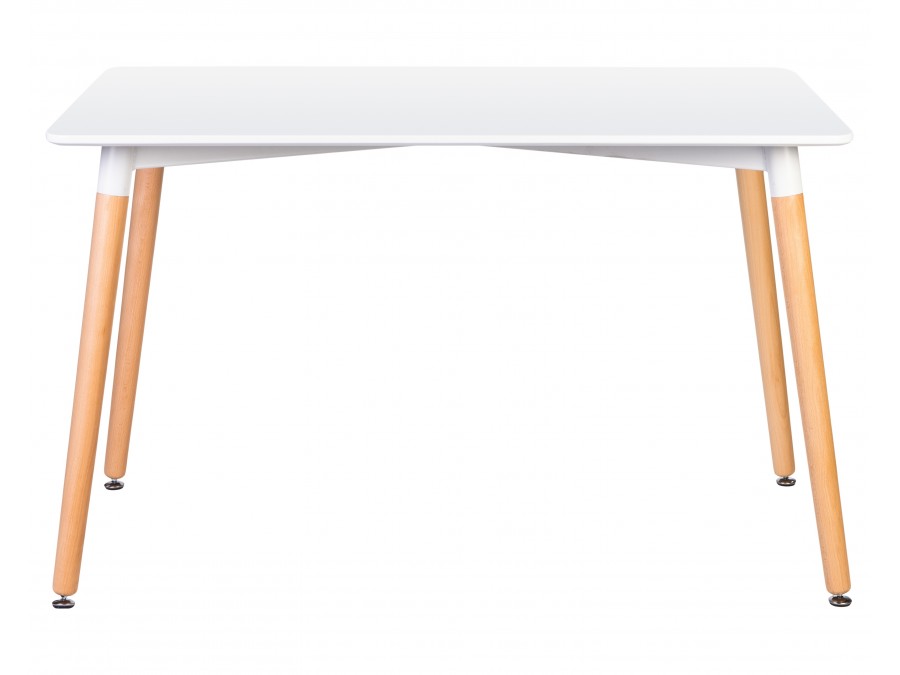 Стол обеденный DOBRIN SERRA WIDE, ножки светлый бук, столешница белая