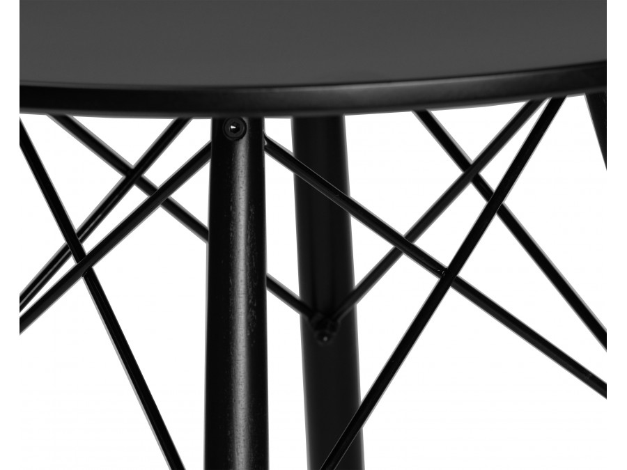 Стол обеденный DOBRIN CHELSEA`80 BLACK, столешница черная, основание черное