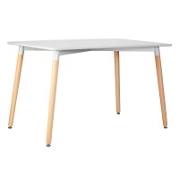 Стол обеденный DOBRIN SERRA WIDE, ножки светлый бук, столешница светло-серая