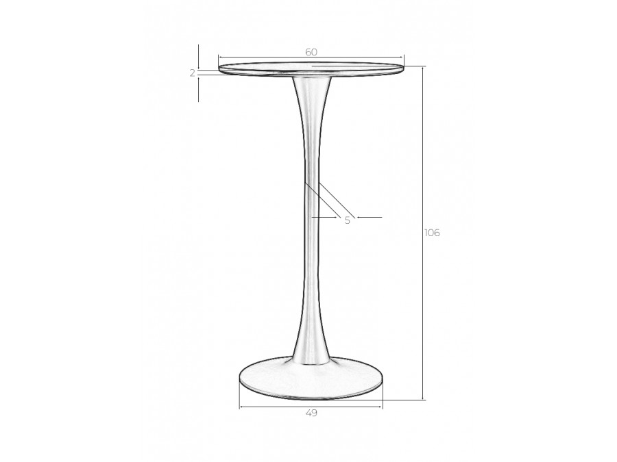 Стол барный MIA BAR, черная столешница, черное основание