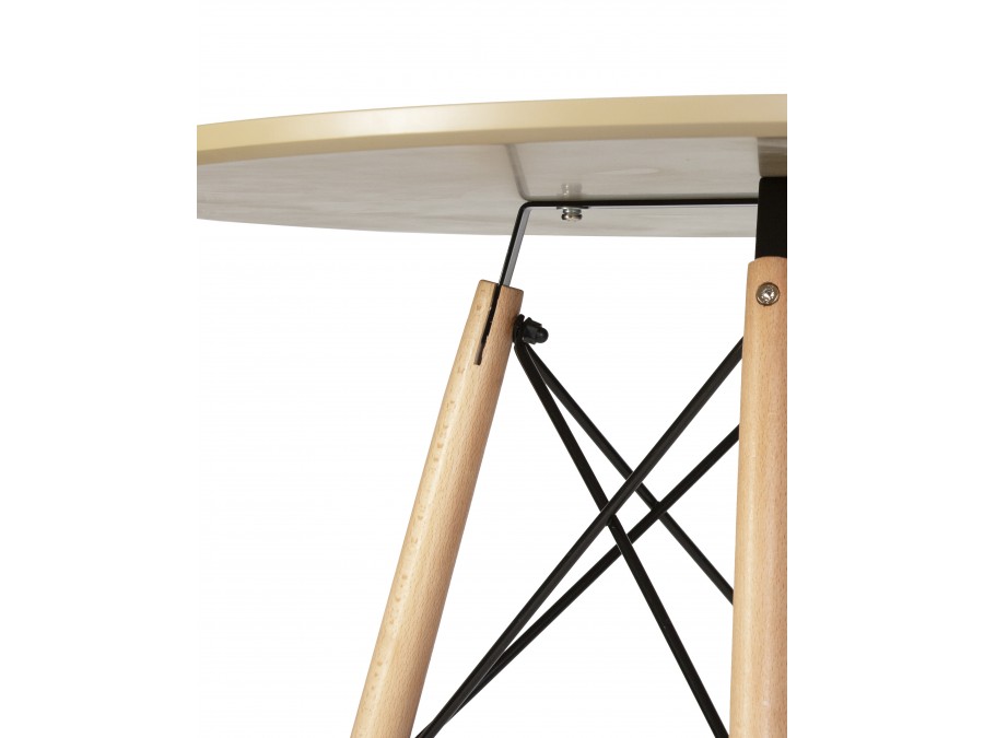 Стол обеденный DOBRIN CHELSEA`80, ножки светлый бук, столешница бежевая