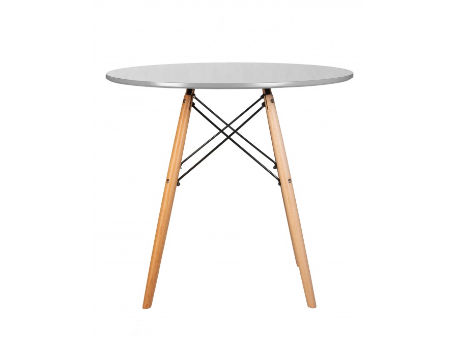 Стол обеденный DOBRIN CHELSEA`80, ножки светлый бук, столешница светло-серый (GR-01)