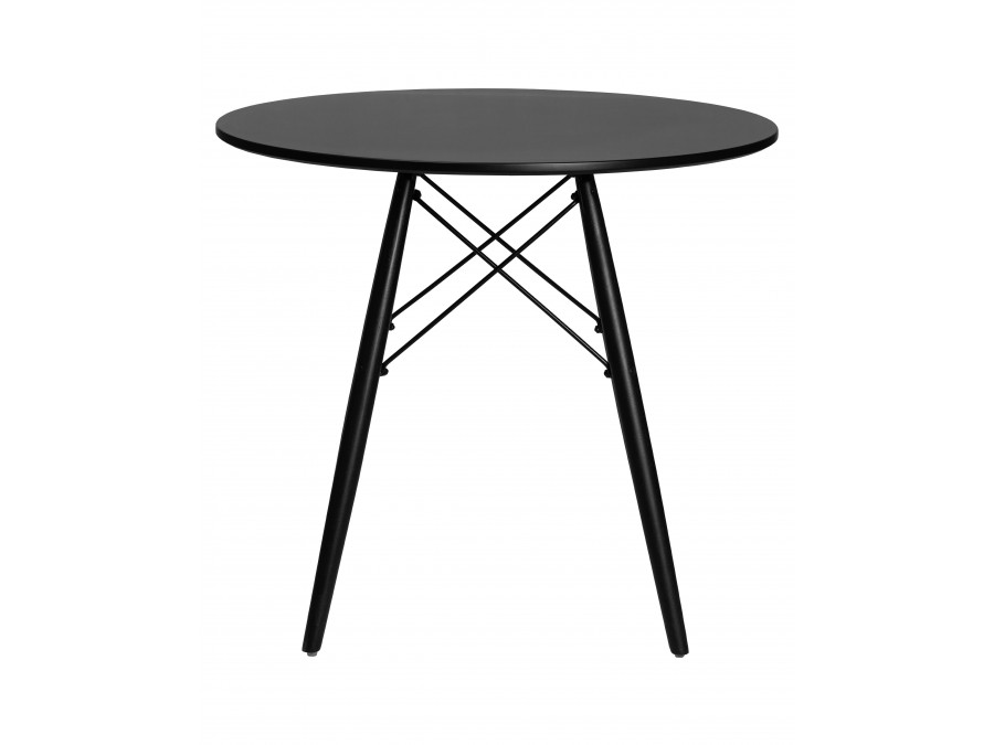 Стол обеденный DOBRIN CHELSEA`80 BLACK, столешница черная, основание черное