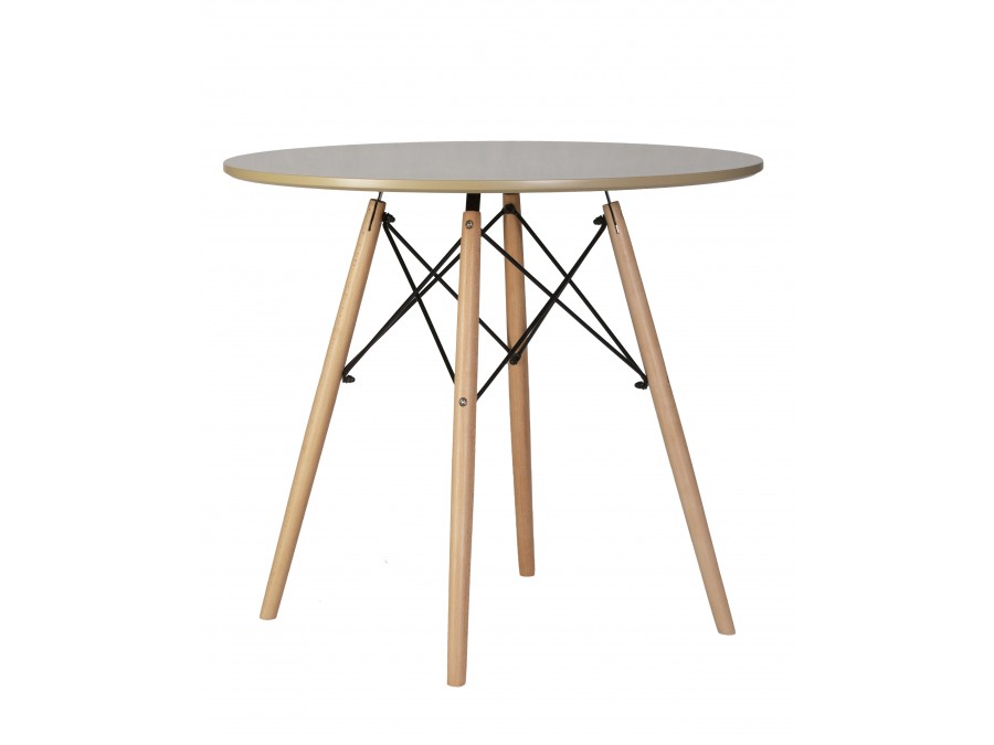 Стол обеденный DOBRIN CHELSEA`80, ножки светлый бук, столешница бежевая