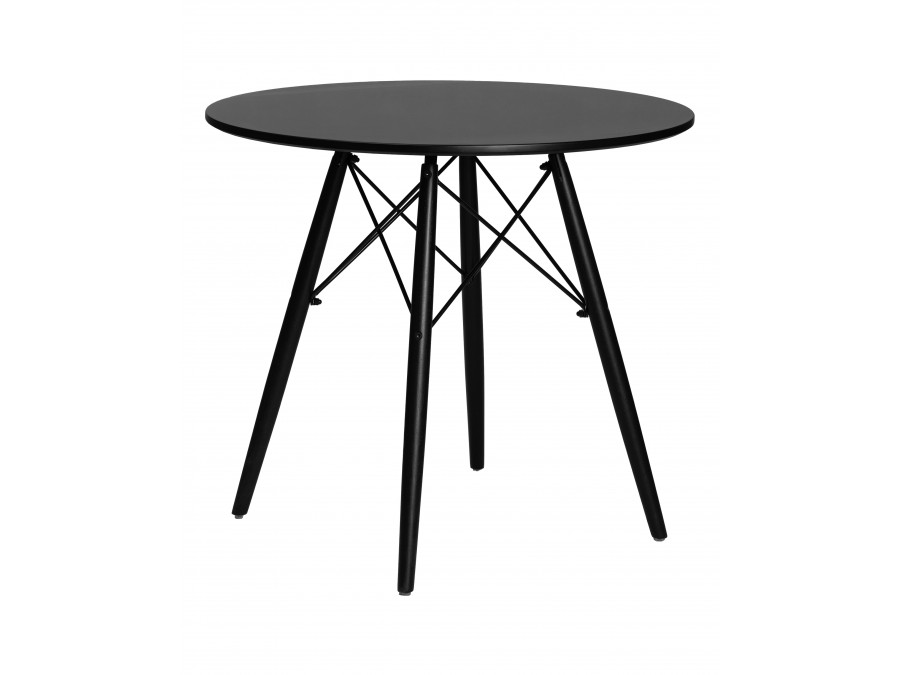 Стол обеденный DOBRIN CHELSEA`80 BLACK, столешница черная, основание черное