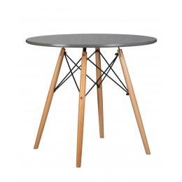 Стол обеденный DOBRIN CHELSEA`80, ножки светлый бук, столешница тёмно-серый (GR-04)