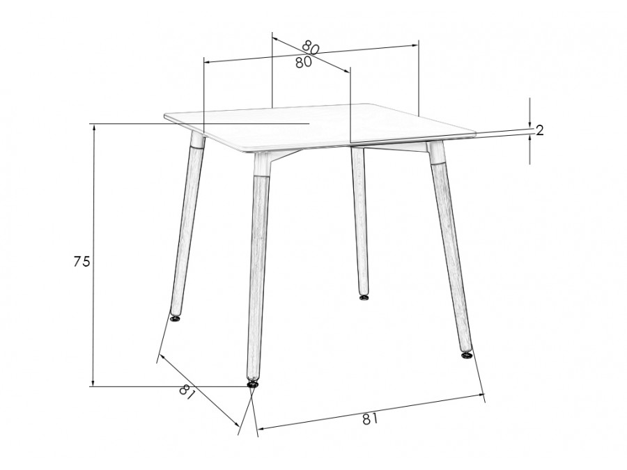 Стол обеденный DOBRIN SERRA, ножки светлый бук, столешница белая