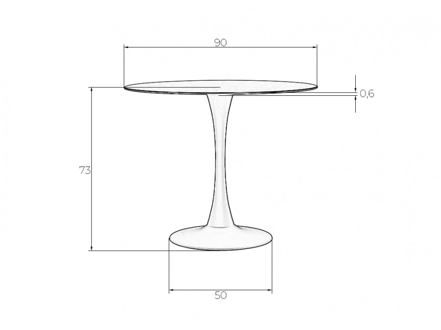 Стол обеденный MIA, белая столешница, белое основание