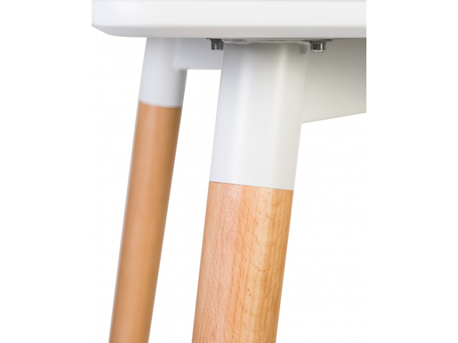 Стол обеденный DOBRIN SERRA, ножки светлый бук, столешница белая