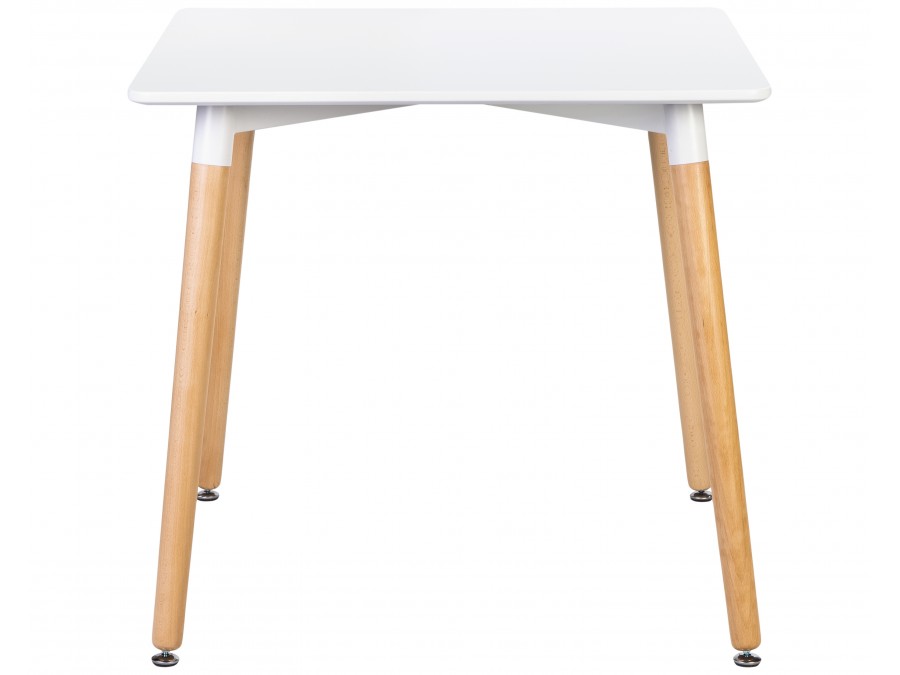 Стол обеденный DOBRIN SERRA, ножки светлый бук, столешница белая