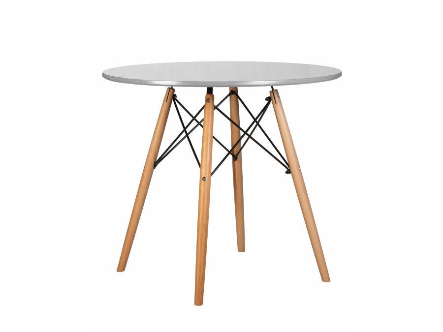 Стол обеденный DOBRIN CHELSEA`80, ножки светлый бук, столешница светло-серый (GR-01)