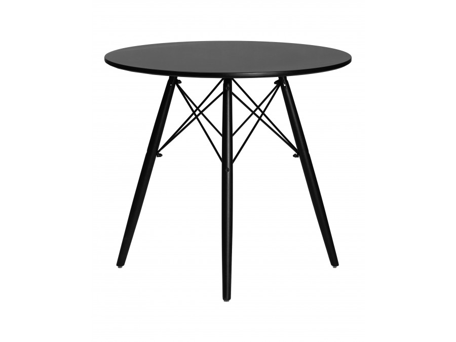 Стол обеденный DOBRIN CHELSEA`80 BLACK, столешница черная, основание черное