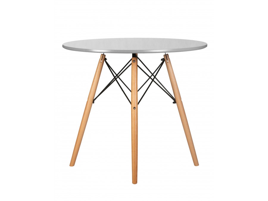 Стол обеденный DOBRIN CHELSEA`80, ножки светлый бук, столешница светло-серый (GR-01)