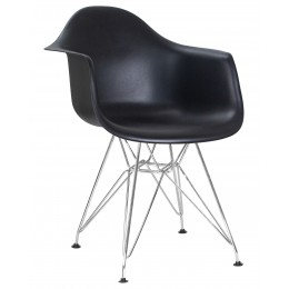 Стул обеденный DOBRIN DAW CHROME, ножки хром, цвет сиденья чёрный