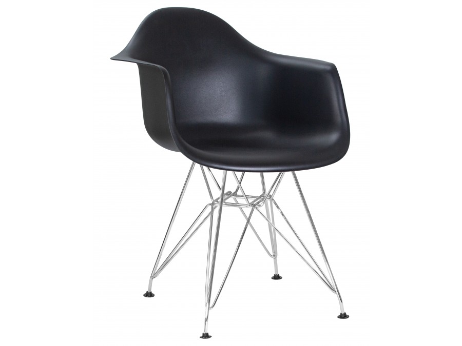 Стул обеденный DOBRIN DAW CHROME, ножки хром, цвет сиденья чёрный