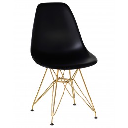 Стул обеденный DOBRIN DSR, ножки золотые, цвет чёрный (B-03)