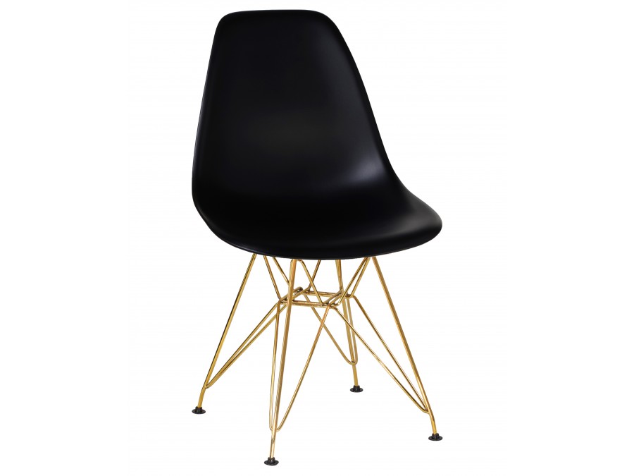 Стул обеденный DOBRIN DSR, ножки золотые, цвет чёрный (B-03)