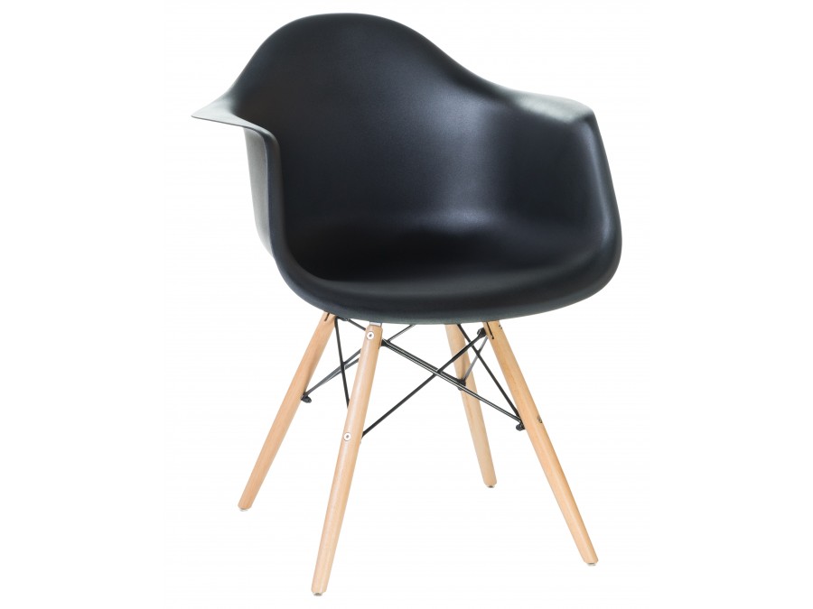 Стул обеденный DOBRIN DAW, ножки светлый бук, цвет сиденья чёрный