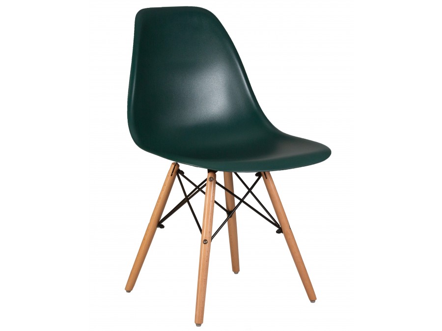 Стул обеденный DOBRIN DSW, ножки светлый бук, цвет тёмно-зеленый (G-13)
