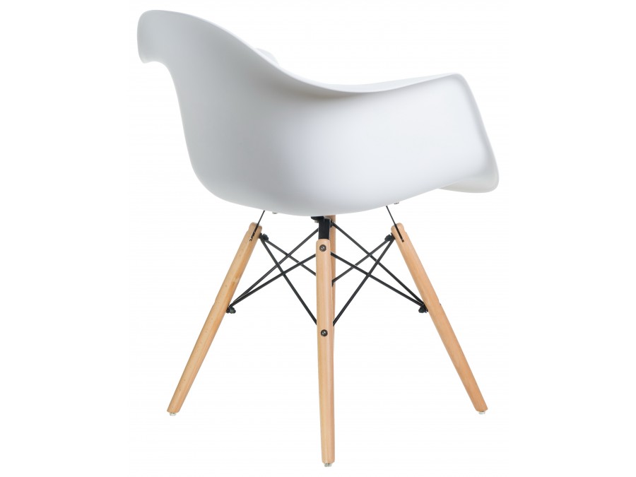 Стул обеденный DOBRIN DAW, ножки светлый бук, цвет сиденья белый