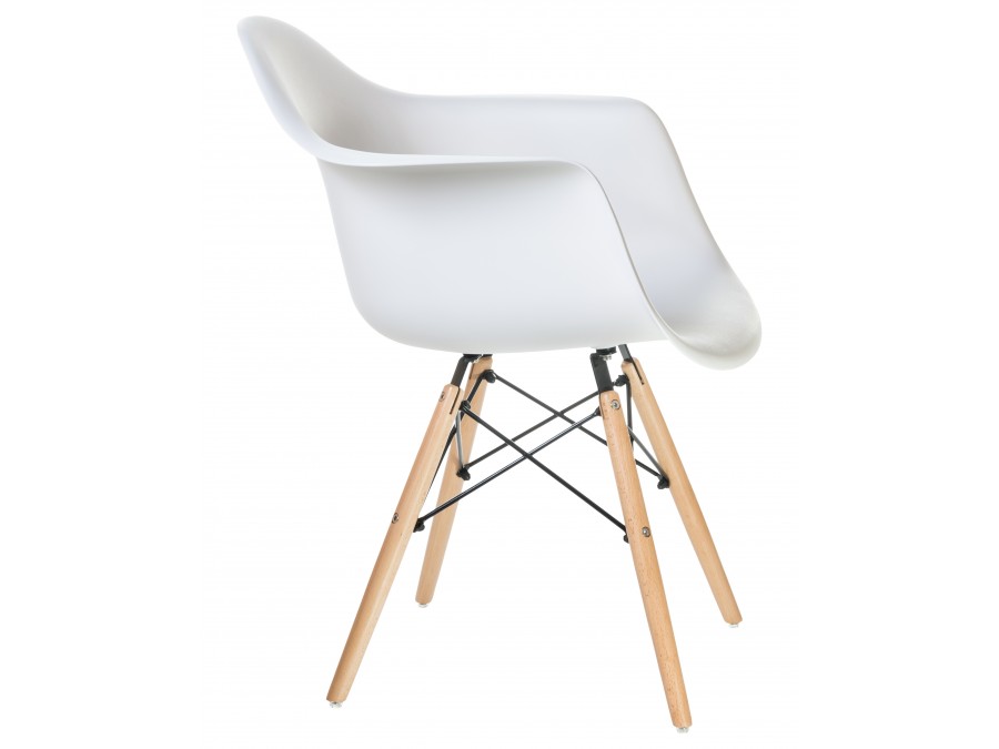 Стул обеденный DOBRIN DAW, ножки светлый бук, цвет сиденья белый